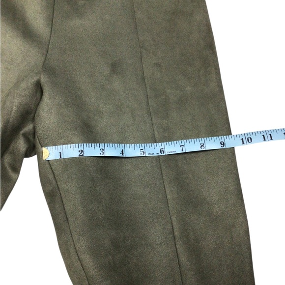 NWT Loft Ann Taylor Olive Green High-Waisted Large Brushed Faux Suede - Picture 6 of 10